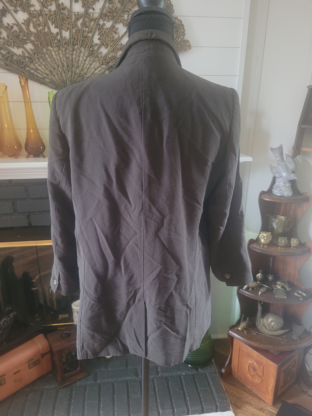 LOFT Olive Green Open Front Blazer - Picture 3 of 11
